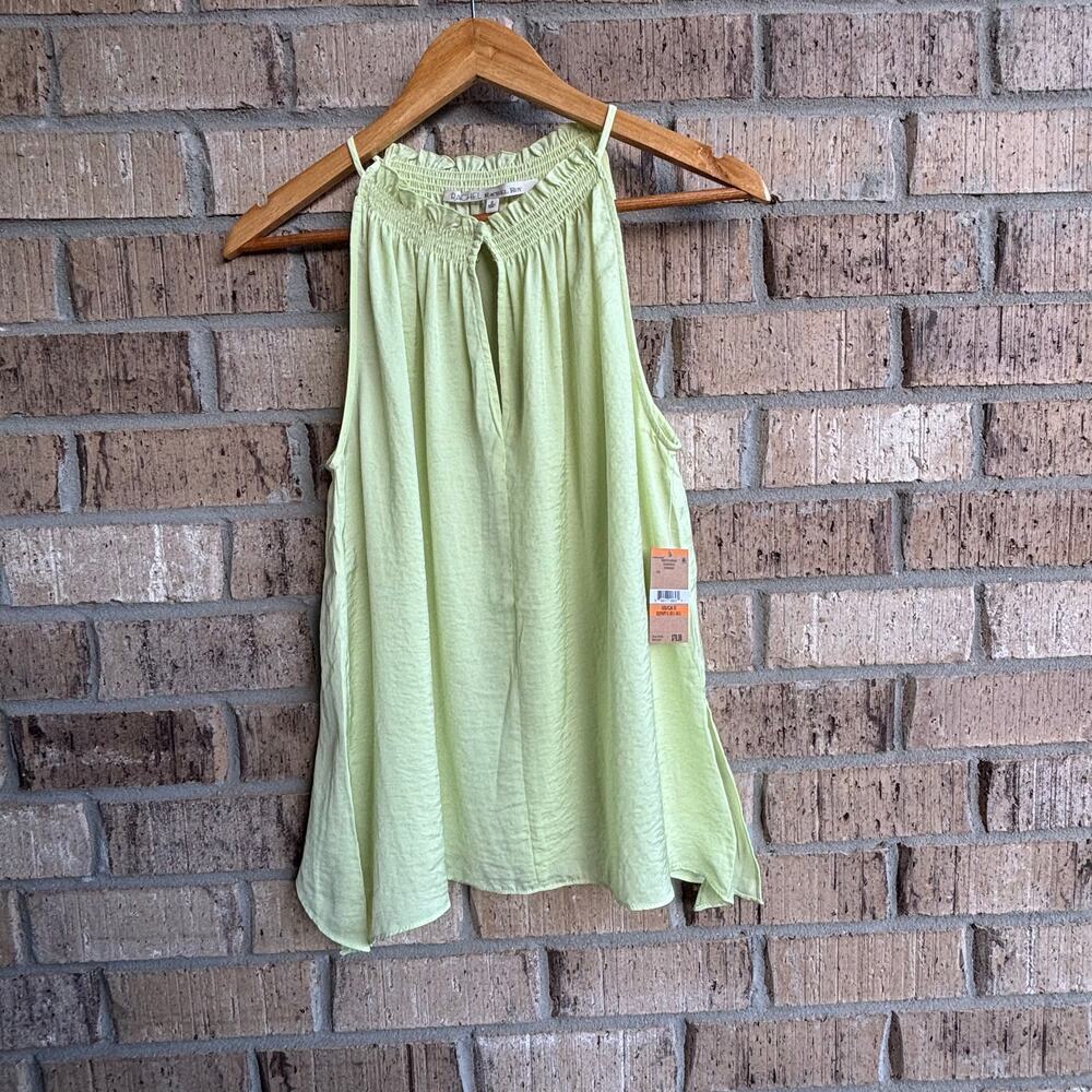 Rachel Roy Sleeveless Blouse Size Small Green Starfruit Flowy Tank NWT